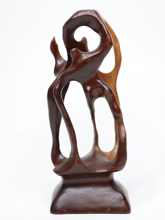 Vintage Other - Vintage Mid-Century Modern Abstract Wood Sculpture - Biomorphic Carving